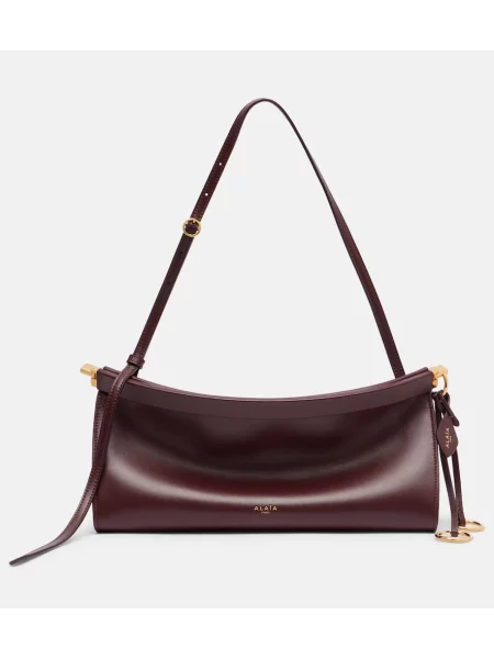 Geanta de piele Alaïa din piele bordo