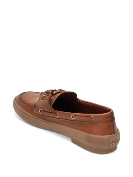 Pantofi loafer Miu Miu din piele maro