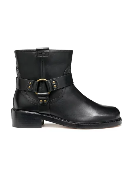 Geox cizme de piele D NALVIA cu plat negru