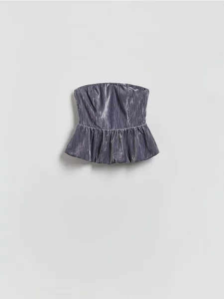 Reserved Bluză din velur gri-închis gri