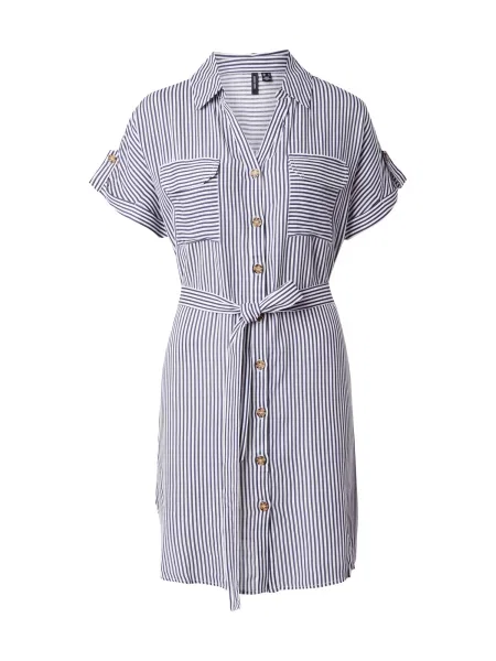 VERO MODA Košeľové šaty VMBUMPY modrá biela