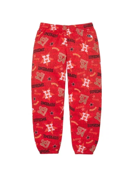 Pantaloni Supreme cu imagine alergare roșu