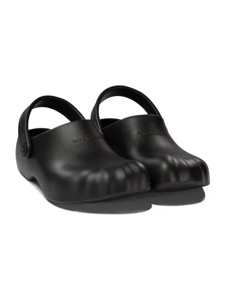 Lniane loafersy Balenciaga czarne