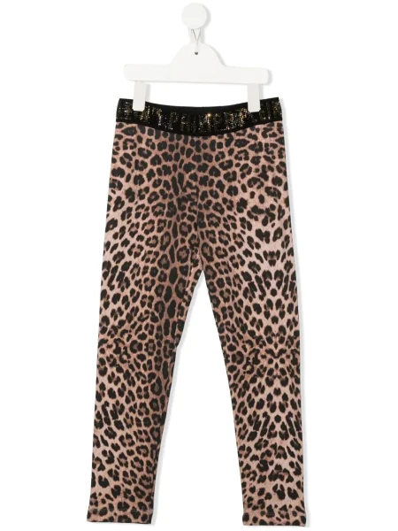 Legginsy dziecięce Philipp Plein brązowe