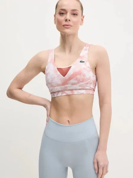 Спортен сутиен Lacoste с десен оранжево