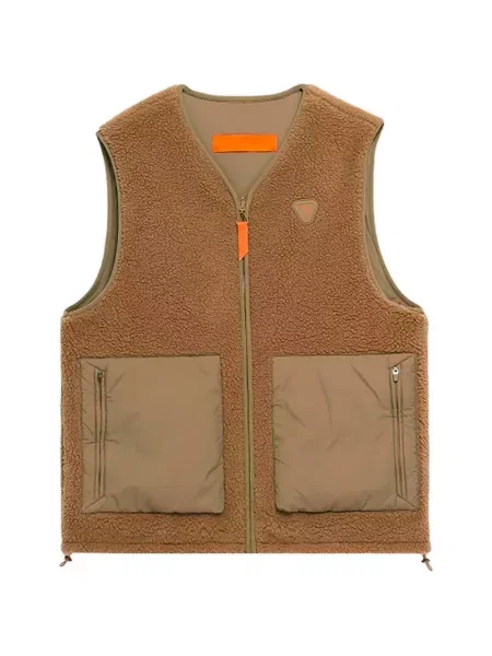 Reversibil vestă Gertrude din fleece maro