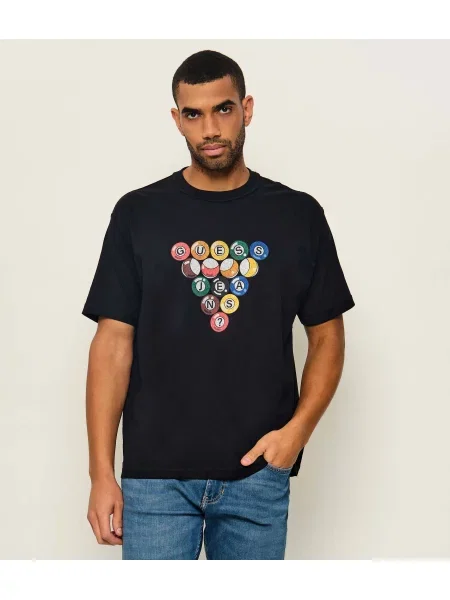 Guess Jeans Tricou Pool Ball | Oversize fit negru