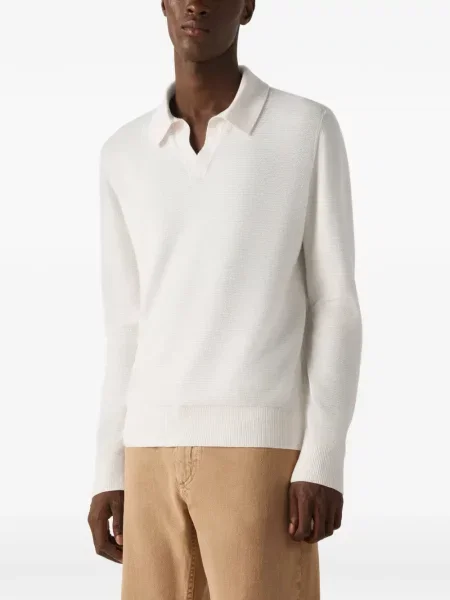 Gulerat polo Zegna alb