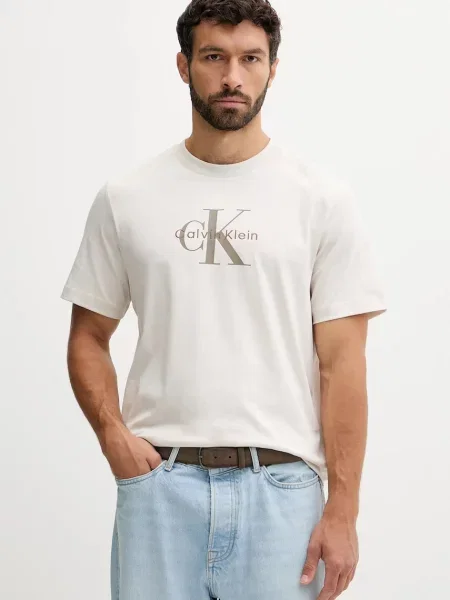 Calvin Klein Jeans t-shirt ανδρικό μπεζ