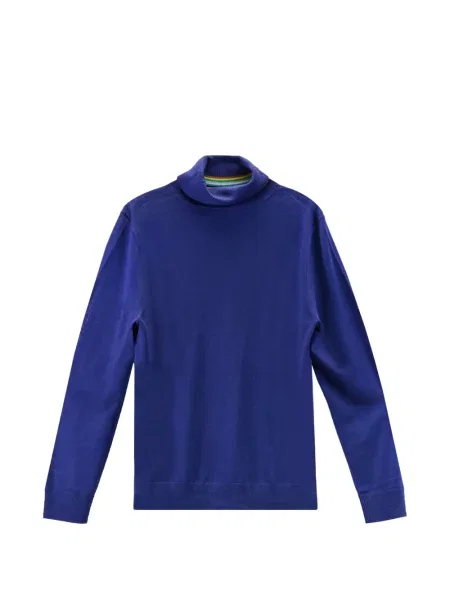 Pulover Paul Smith de lână cu dungi albastru