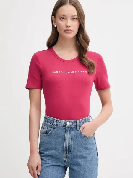 Тениска United Colors of Benetton дамска червено