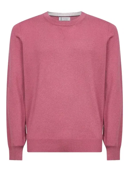 Pulover Brunello Cucinelli cu decolteu rotund roz