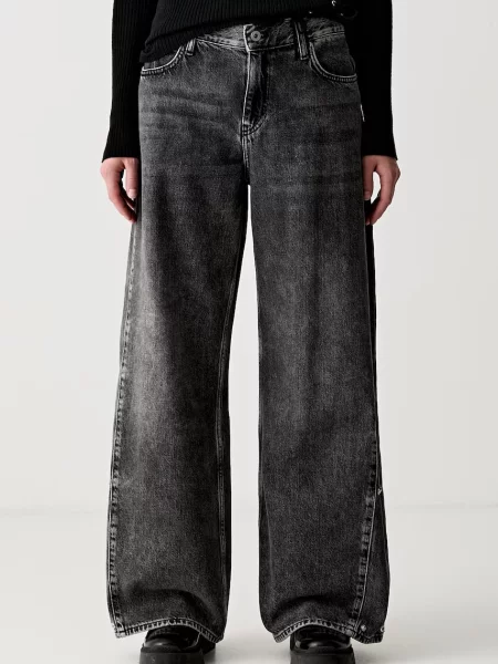 Karl Lagerfeld Jeans blugi wide leg pentru femei gri