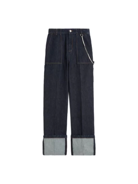 Szerokie jeansy Sportmax niebieskie