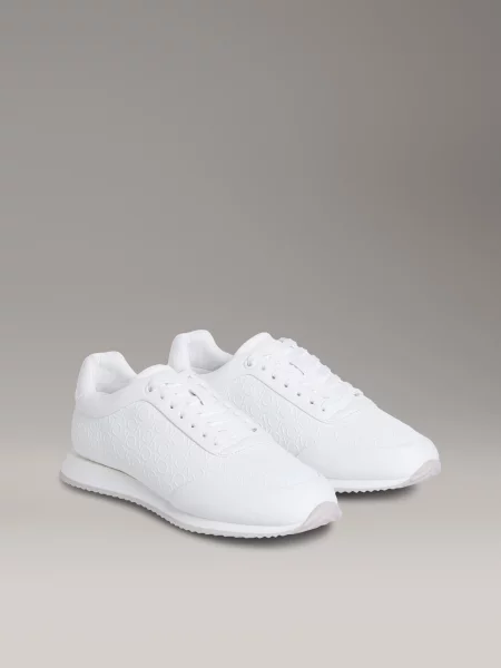 Calvin Klein Sneakersy Runner Lace Up Mono Pu bílá
