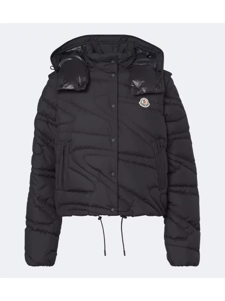 Geacă cu puf Moncler cu glugă negru