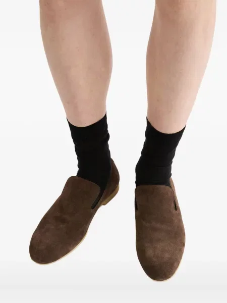 Pantofi loafer Jil Sander din piele de căprioară maro