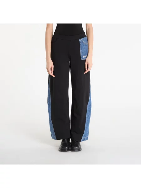 Spodnie dresowe Karl Lagerfeld Jeans Mixed Material Sweatpant Washed Blue/ Black M czarne