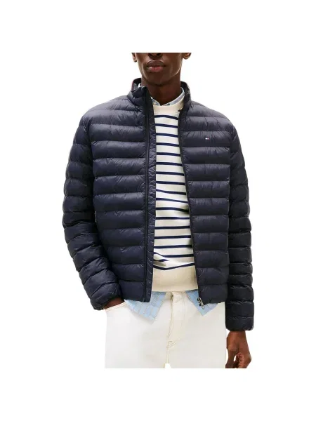 Geacă cu puf Tommy Hilfiger albastru