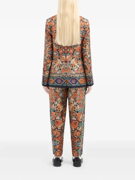 Marynarka Pierre Louis Mascia z nadrukiem z wzorem paisley jednorzędowa pomarańczowa