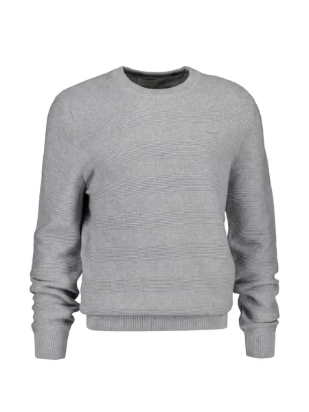 Hanorac crewneck Gant cu decolteu rotund gri