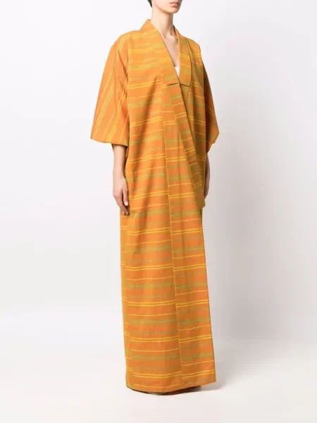 Pruhovaný retro kabát A.n.g.e.l.o. Vintage Cult s potiskem oranžový