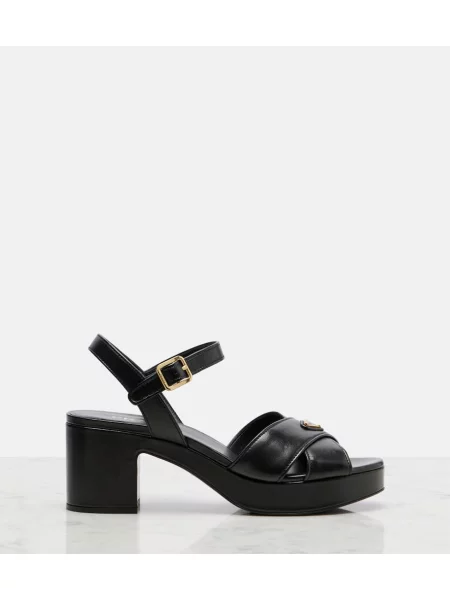 Sandale Prada din piele cu platformă negru