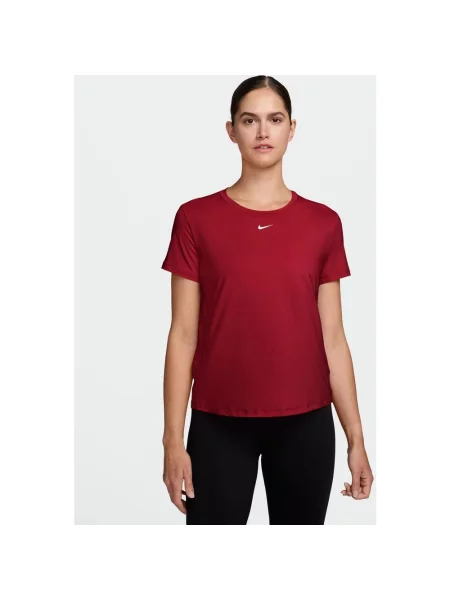 Koszulka Nike One Classic Dri-FIT z krótkim rękawem bordowa XS czerwona