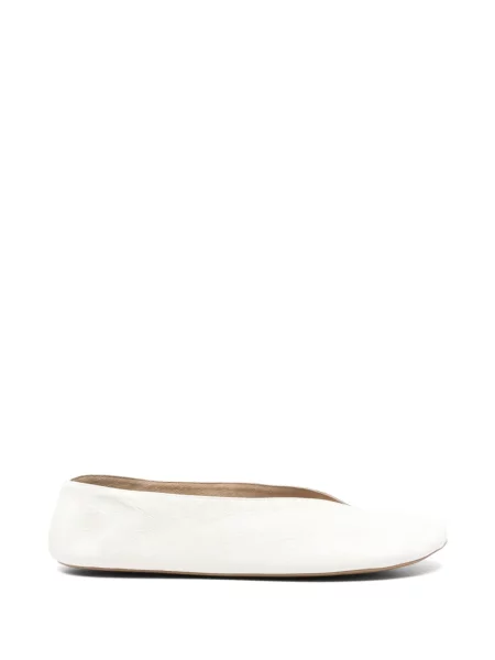 Bőr v-nyakú loafer The Row fehér
