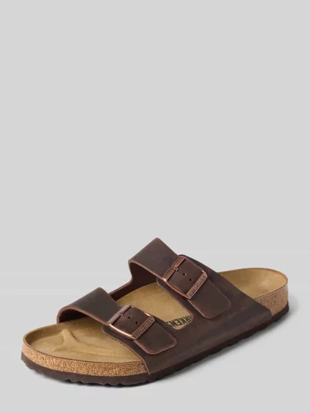 Klapki z naturalnej skóry z szerokim paskiem model ARIZONA' Birkenstock
