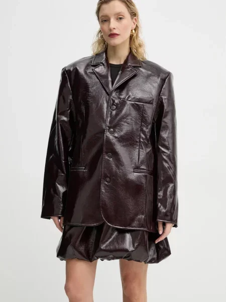 Herskind sacou Maison un singur rand de uni bordo