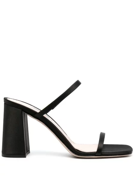 Papuci tip mules Miu Miu din satin negru