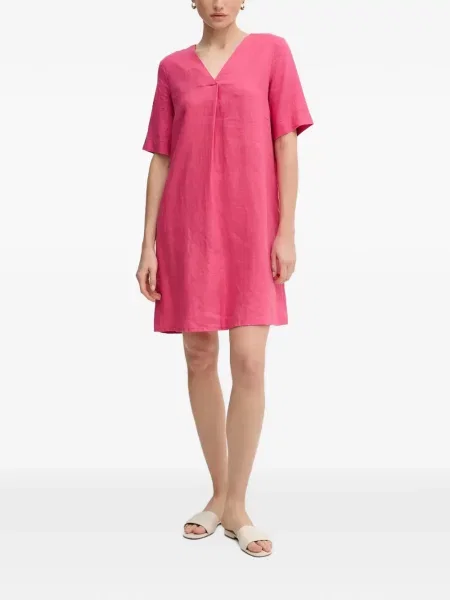 Rochie mini Benetton cu decolteu în V roz