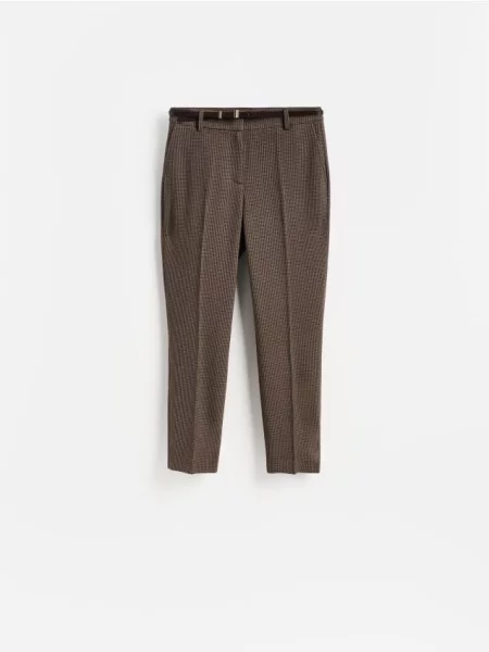 Reserved Pantaloni cu curea maro-închis maro