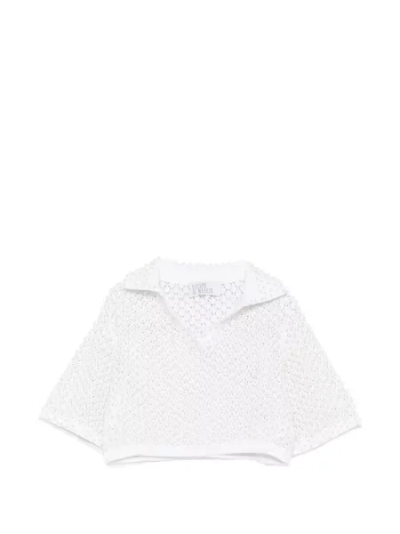 Top Giuseppe Di Morabito cu perle tricotate alb