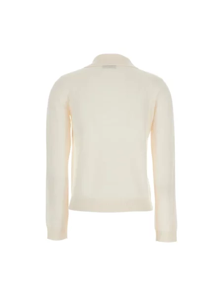 Sweter Elisabetta Franchi z kołnierzem biały