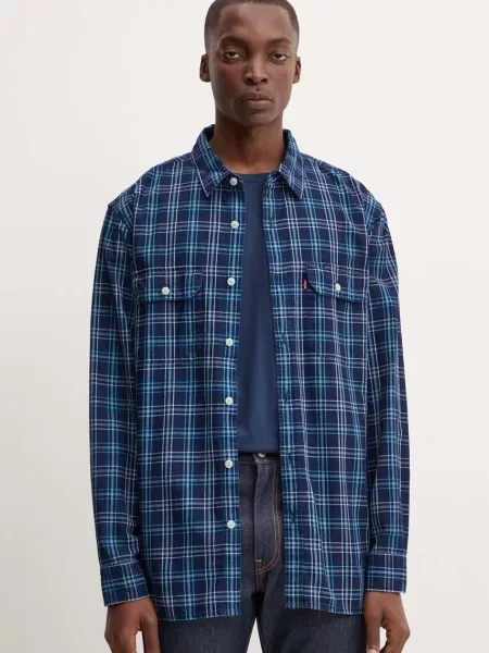 Риза Levi's мъжка със свободна кройка с класическа яка синьо