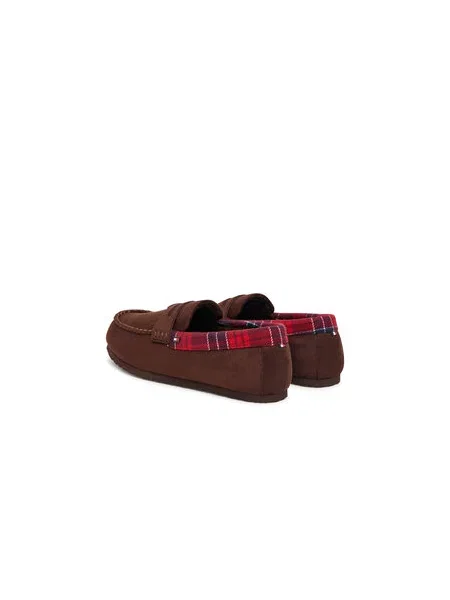 Copati Tommy Hilfiger Hilfiger Check Driver House Shoe Temno rjava