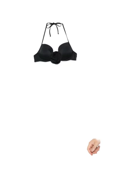Top Moschino cu model floral cu aplicații cu gât halter negru