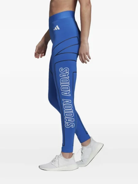 Leggings Adidas cu dungi cu imagine alergare negru