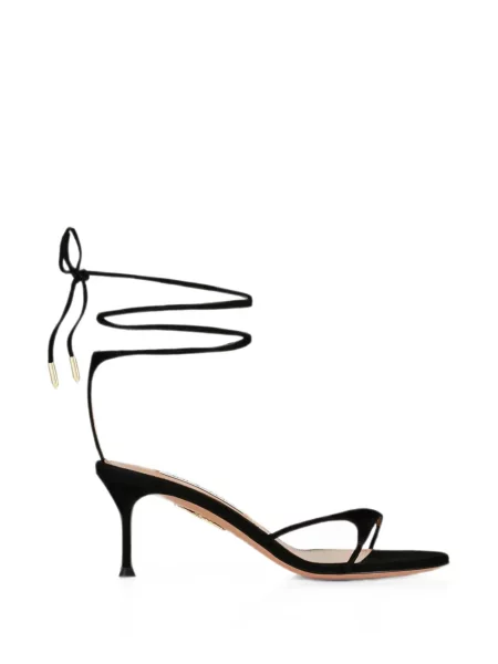 Bikini Aquazzura din piele de căprioară negru