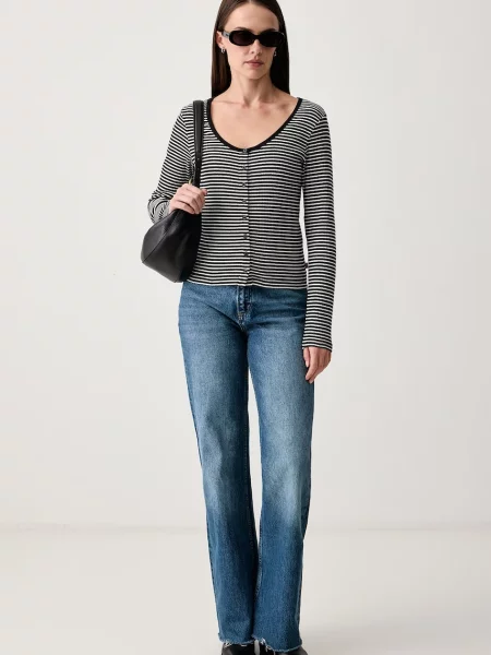 Levi's kardigán dámsky s elastanom AUSTEN BUTTON THROUGH LS čierna