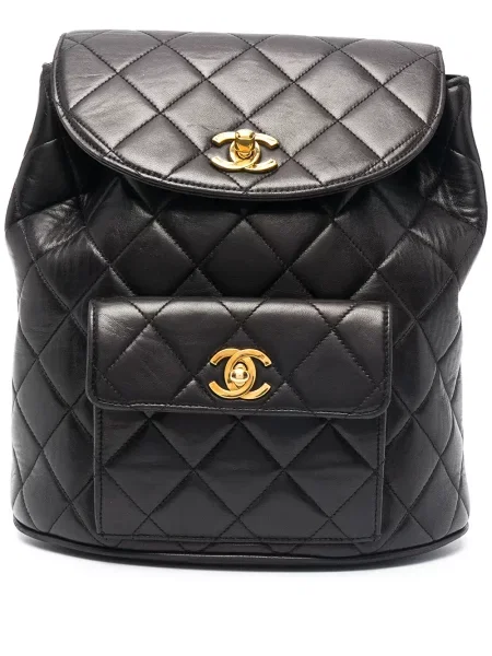 Prošívaný diamant batoh Chanel Pre-owned černý