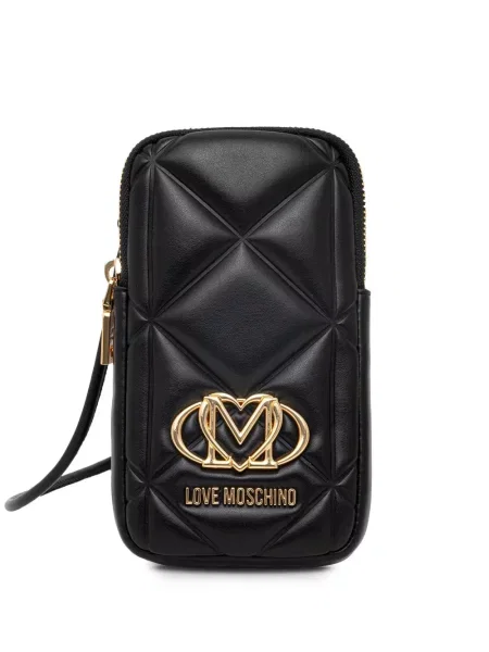 Matlasat geantă Love Moschino cu autograf negru