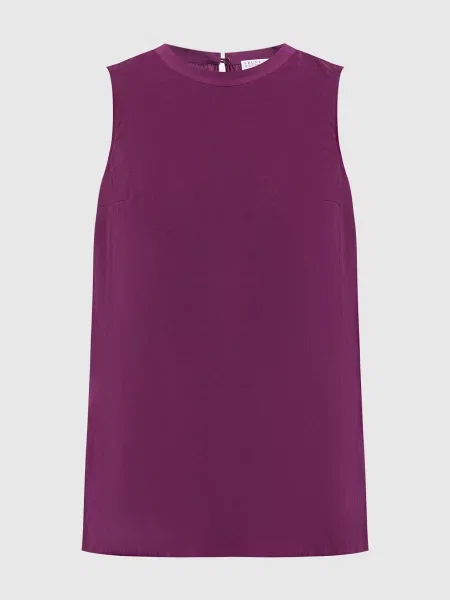 Топ из шелка Brunello Cucinelli фиолетовый