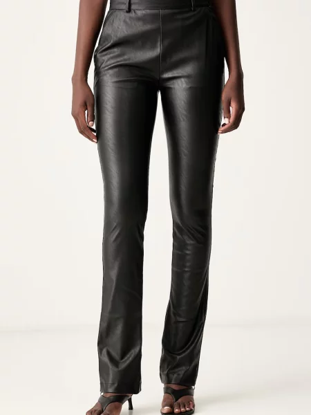 Pinko pantaloni evazați flare pentru femei din imitație de piele negru