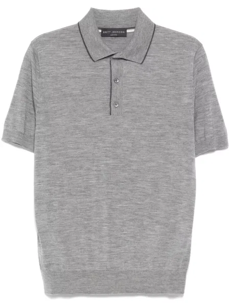 Vunena polo majica Brett Johnson siva