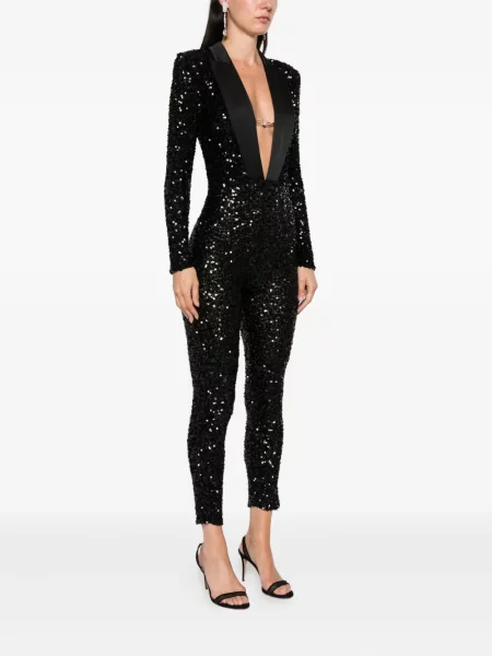 Kombinezon Elisabetta Franchi sa šljokicama crna