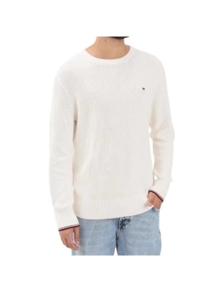 Sweter Tommy Hilfiger ze sznurkiem beżowy