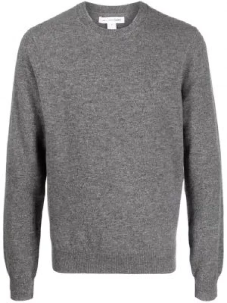 Pulover Comme Des Garçons Shirt cu decolteu rotund lung gri